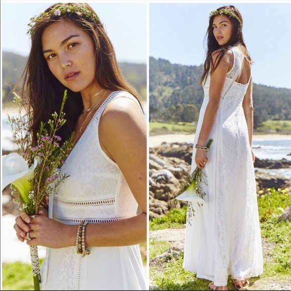 Altar’d State Edina Lace Crochet Tassel Maxi Boho Dress - Picture 2 of 13